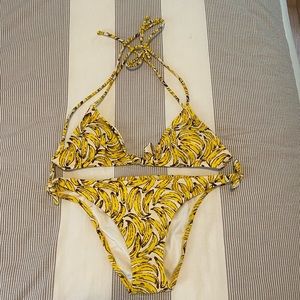 Victoria’s Secret, size small, banana bathing suit.